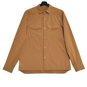 Lululemon Men’s Small Double Pocket L/S Overshirt Copper‎ Brown Snap Front